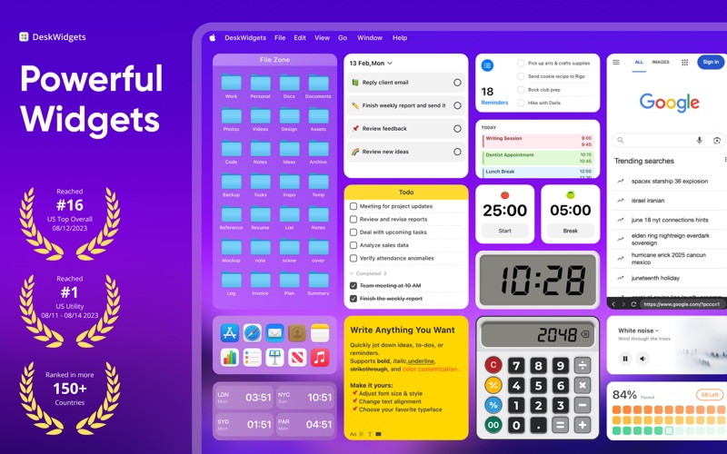 DeskWidgets product screenshot