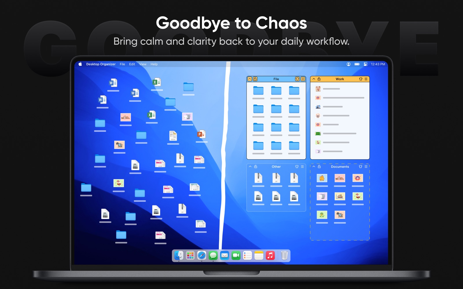 Desktop Organizer showing its desktop workspace